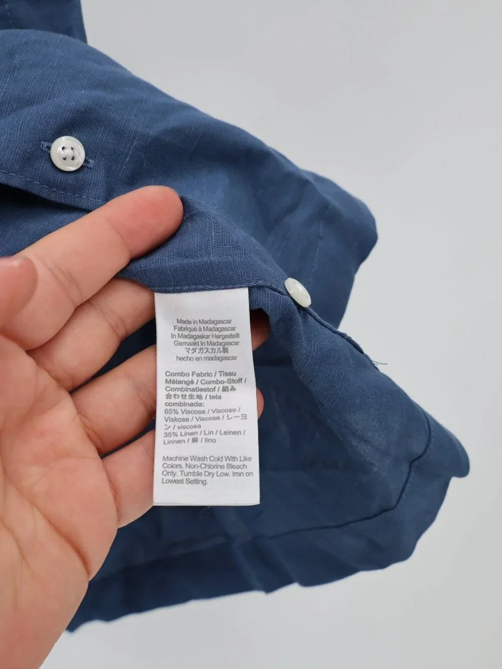 NWT J Crew camp Shirt Men's XS Viscose Linen Blend Short Sleeve Button Up Blue